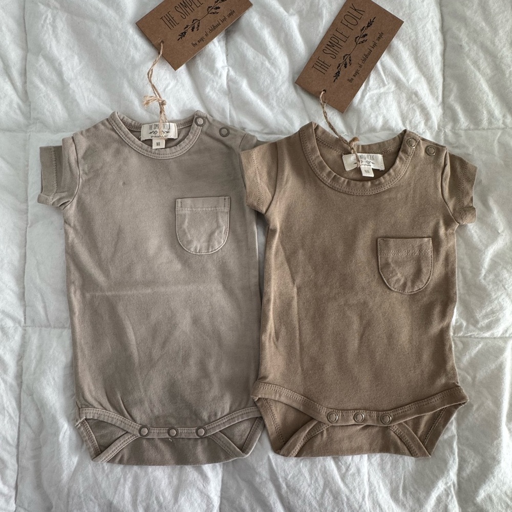 Set of Two Neutral Baby Onesies